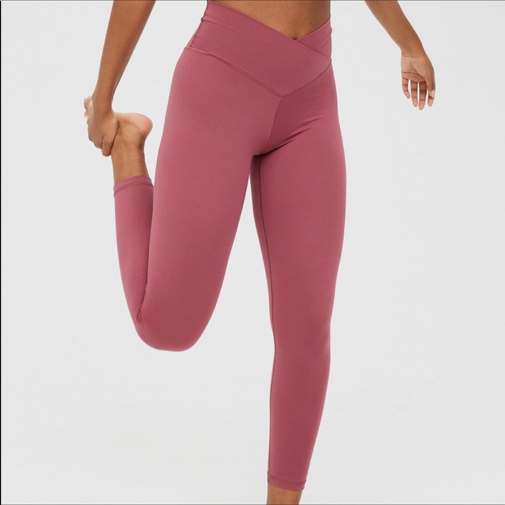 aerie offline real me 7/8 leggings rose